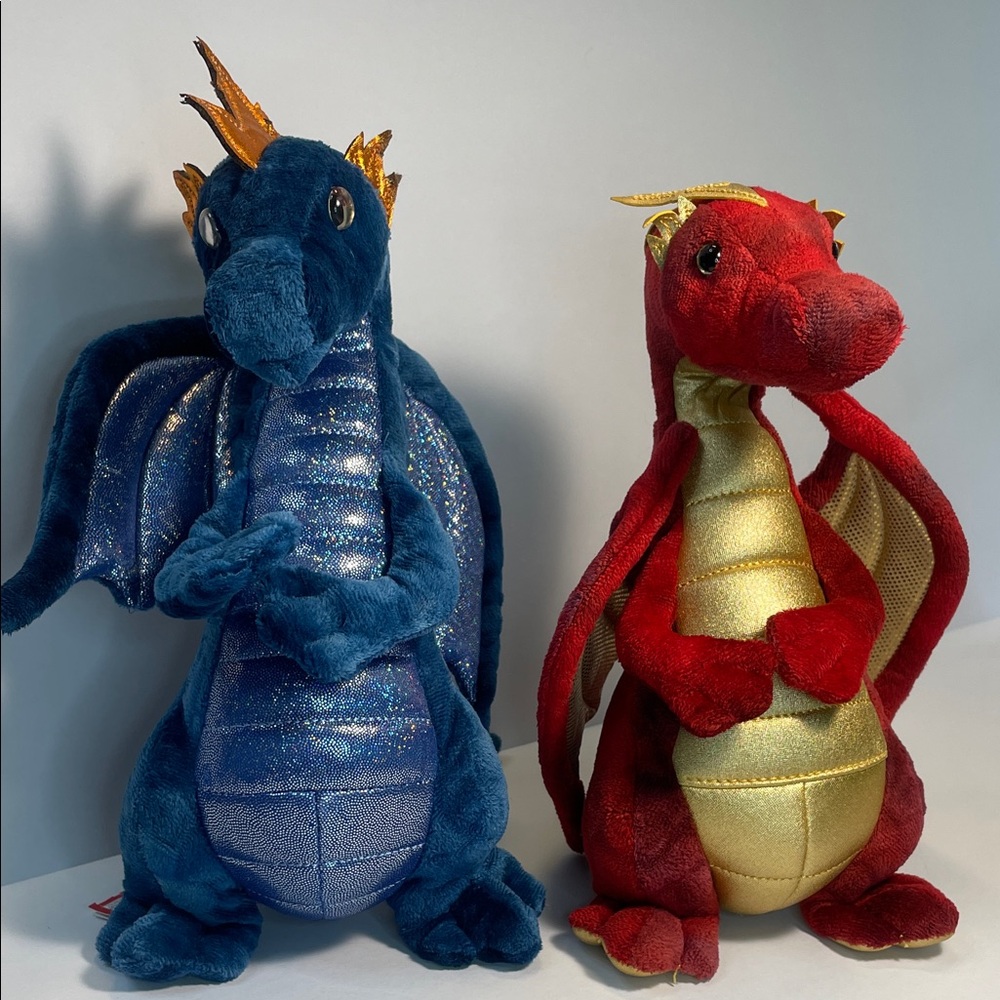 Douglas Blue and Red Dragon Plush Toys